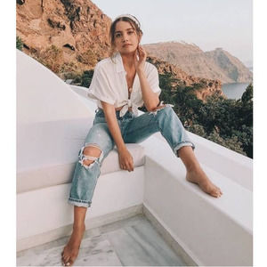 Levi's 501 Distressed High Rise Crop Straight Jean Montgomery Patch Wash-27